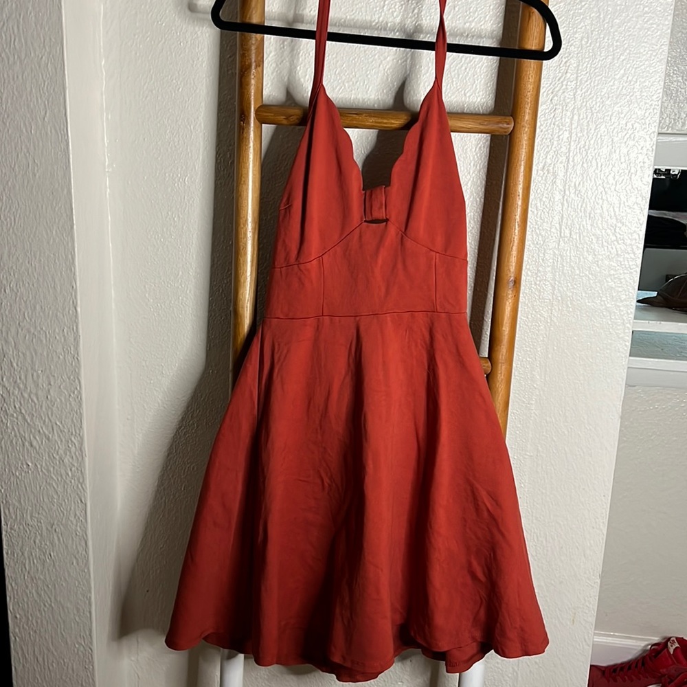 Medium Boutique Burnt Orange Summer halter dress